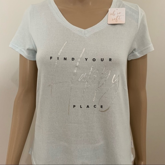 LAST ONE - New Danskin Women's 2 Piece Tee and Shorts PJs Set Size Medium - Picture 3 of 14